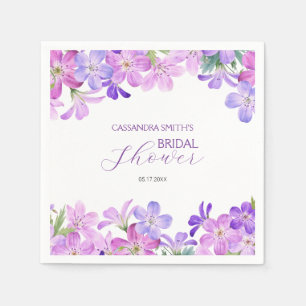 Paarse Geranium Bruids Brunch Borrel Servet