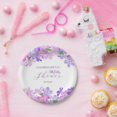 Paarse Geranium Bruids Brunch Shower Papieren Bordje (Feest)