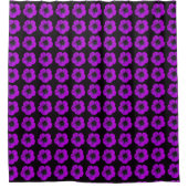 Paarse Geranium Floral Pattern op Black Douchegordijn (Voorkant)