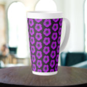 Paarse Geranium Floral Pattern op Black Latte Mok