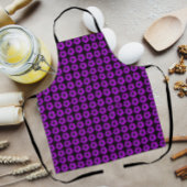 Paarse Geranium Floral Pattern op Black Schort