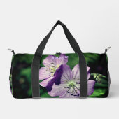 Paarse Geranium Flower gepersonaliseerd Plunjezak (Voorkant)