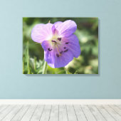 Paarse Geranium Flower op Canvas Afdruk (Insitu (Houten vloer))