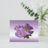 Paarse Geranium Flowers Briefkaart (Staand voorkant)