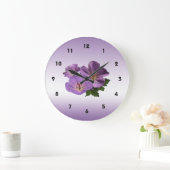 Paarse Geranium Flowers Grote Klok (Huis)