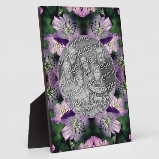 Paarse Geranium Flowers Voeg je foto toe Fotoplaat (Zijkant)