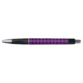 Paarse Geranium op Black Floral Pattern Pen (Voorkant)