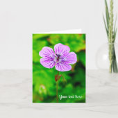 Paarse Geranium Wenskaart Kaart (Voorkant)
