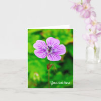 Paarse Geranium Wenskaart