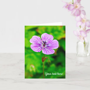 Paarse Geranium Wenskaart Kaart