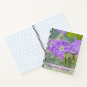 Paarse Geranium Wildflower Foto aangepaste naam Notitieboek (Binnen)