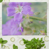 Paarse Geranium Wildflower Foto met aangepaste naa Theedoek (Gevouwen)