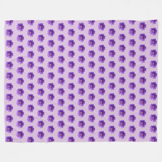 Paarse Geraniumventilator naadloos patroon op Fleece Deken (Voorkant (Horizontaal))