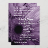 PAARSE Gerber Daisy Wedding Uitnodiging (Voorkant / Achterkant)