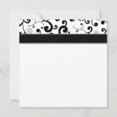 Paarse Gerbera Daisy Black Scroll Design Wedding Kaart (Achterkant)