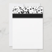 Paarse Gerbera Daisy Black Scroll Design Wedding Kaart (Achterkant)