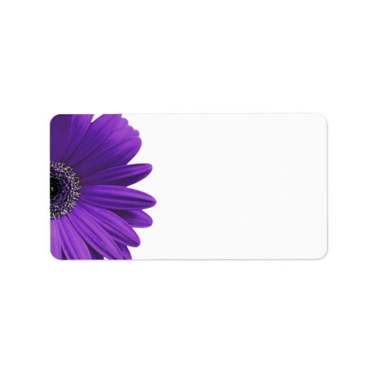 Paarse Gerbera Daisy Blank Bruiloft Adresetiketten Etiket (Voorkant)