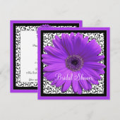 Paarse Gerbera Daisy Bridal Shower Kaart (Voorkant / Achterkant)