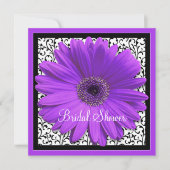 Paarse Gerbera Daisy Bridal Shower Kaart (Voorkant)