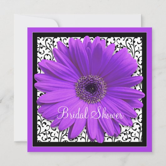 Paarse Gerbera Daisy Bridal Shower Kaart (Voorkant)