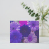 Paarse Gerbera Daisy Flower Photo Art Briefkaarten (Staand voorkant)