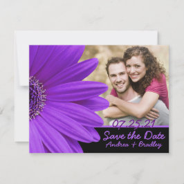 Paarse Gerbera Daisy Flower Photo Wedding Save The Date