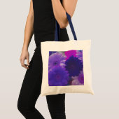 Paarse Gerbera Daisy Flowers Art Canvas tassen (Voorkant (product))