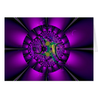 Paarse Gerbera Daisy Fractal Art Card