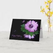 paarse Gerbera daisy reflectie Kaart (Gele Bloem)