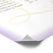 Paarse Gerbera Daisy Wedding Guest Seating Chart Poster (Hoek)