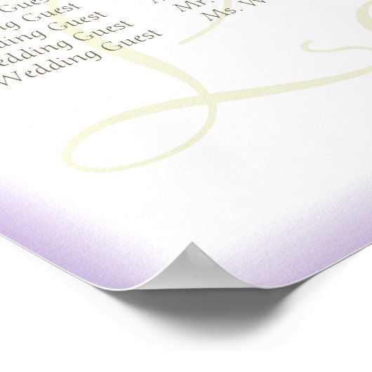 Paarse Gerbera Daisy Wedding Guest Seating Chart Poster (Hoek)