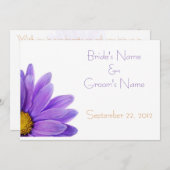 Paarse Gerbera Daisy Wedding-kaart Kaart (Voorkant / Achterkant)