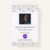 Paarse geregistreerde verpleegster QR Logo Badge (Voorkant)