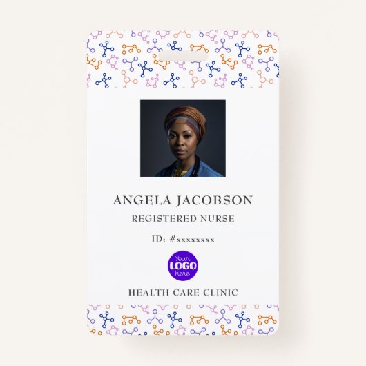 Paarse geregistreerde verpleegster QR Logo Badge (Voorkant)