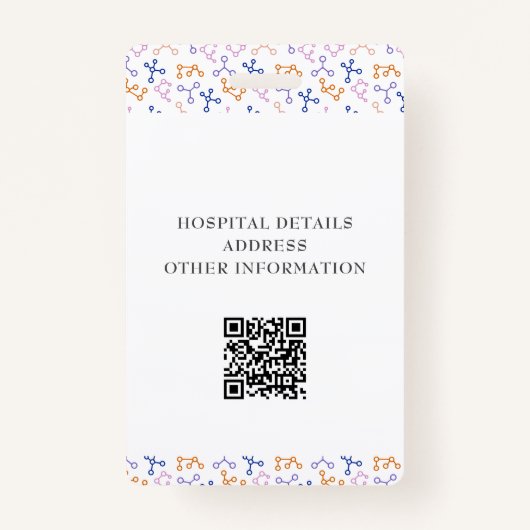 Paarse geregistreerde verpleegster QR Logo Badge (Achterkant)