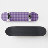 Paarse geruite achtergrond persoonlijk skateboard (Horizontaal)