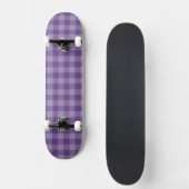 Paarse geruite achtergrond persoonlijk skateboard (Voorkant)