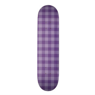 Paarse geruite achtergrond persoonlijk skateboard