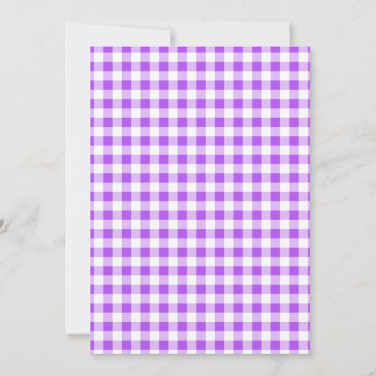 Paarse geruite gingham;  schoolbord kaart (Achterkant)