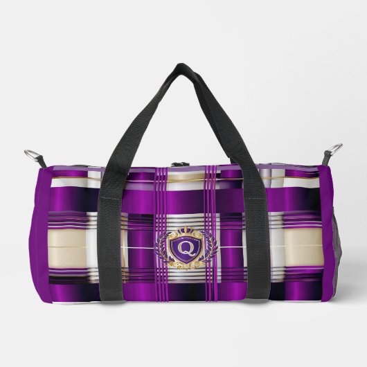 Paarse geruite monogram tas (Voorkant)