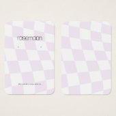 Paarse Geruite Oorbel Display Kaart (Voorkant /achterkant)