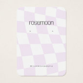 Paarse Geruite Oorbel Display Kaart (Voorkant)