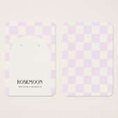 Paarse Geruite Oorbel Display Kaart (Voorkant /achterkant)