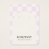 Paarse Geruite Oorbel Display Kaart (Voorkant)