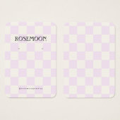 Paarse Geruite Oorbel Display Kaart (Voorkant /achterkant)