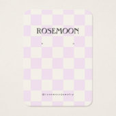 Paarse Geruite Oorbel Display Kaart (Voorkant)