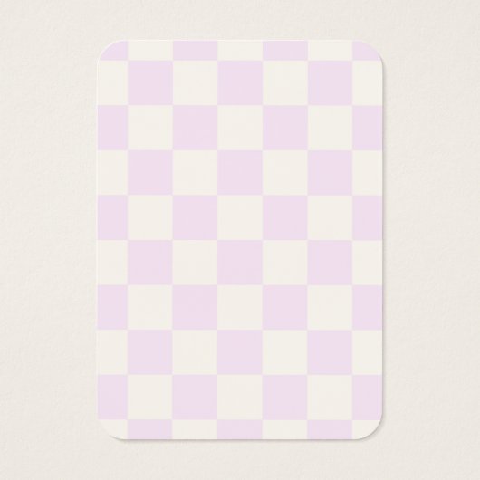 Paarse Geruite Oorbel Display Kaart (Achterkant)