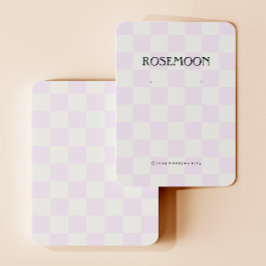 Paarse Geruite Oorbel Display Kaart