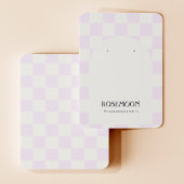 Paarse Geruite Oorbel Display Kaart