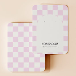 Paarse Geruite Oorbel Display Kaart